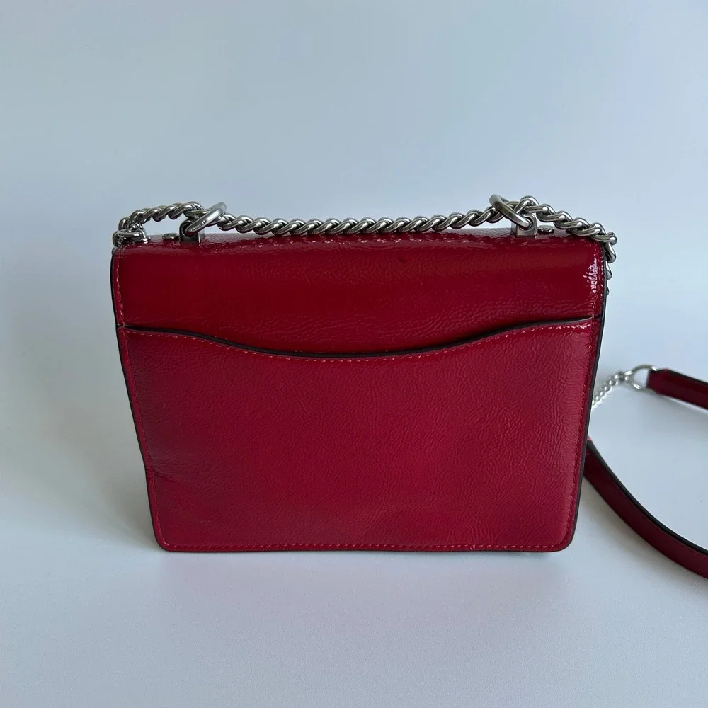Coach Mini Klare Red Patent Leather Crossbody Bag Excellent